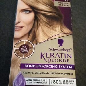 Schwarzkopf Keratin Blonde Permanent Hair Color MEDIUM BLONDE #8.0 (P12)